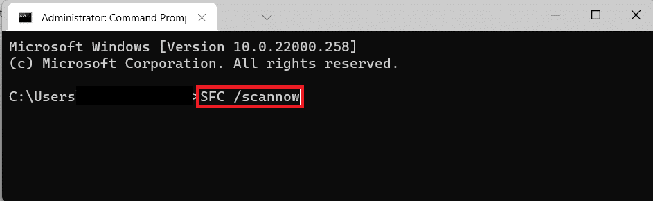 命令提示符下的 SFC scannow 命令