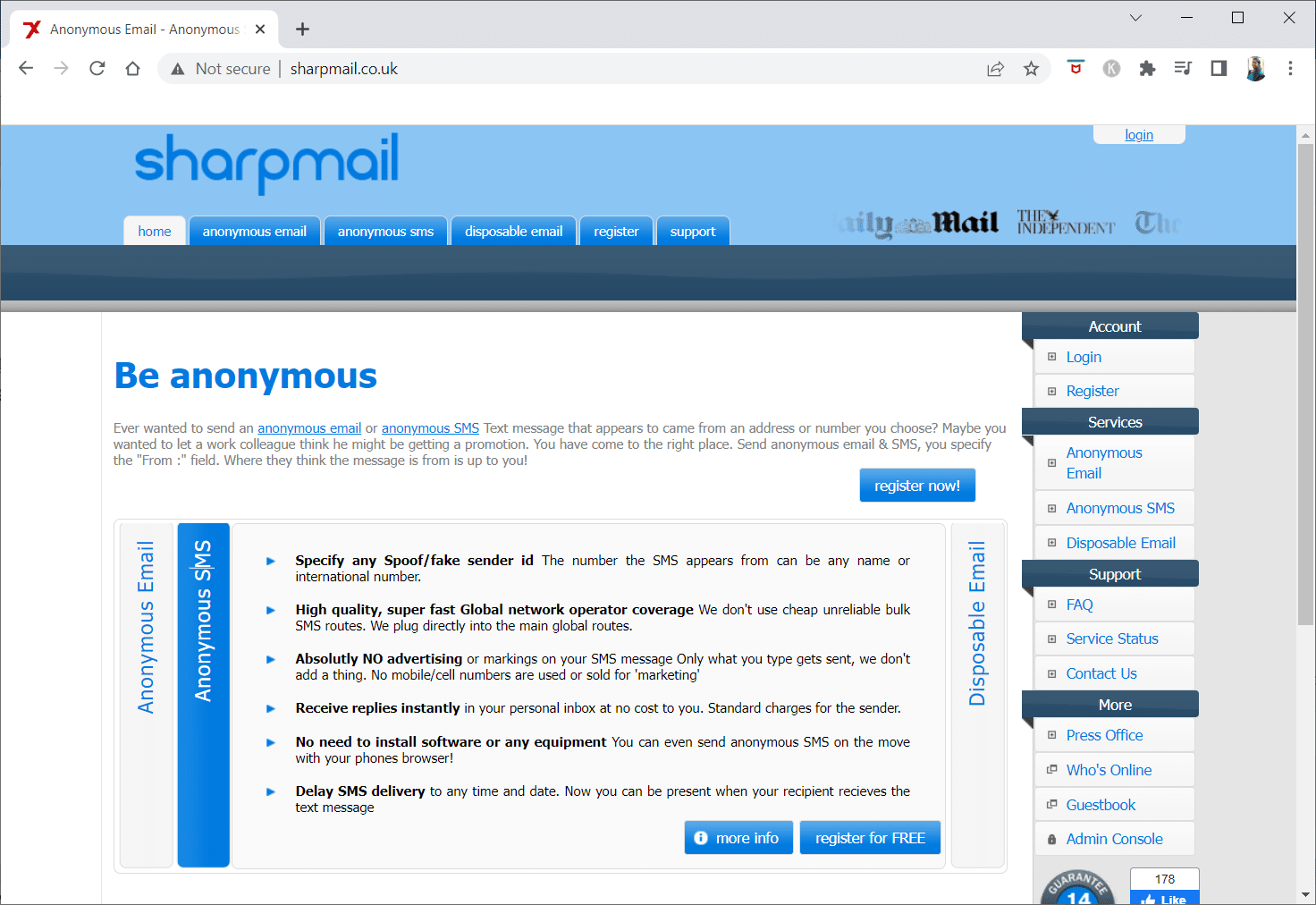 Sharpmail 14 个最佳免费匿名消息网站