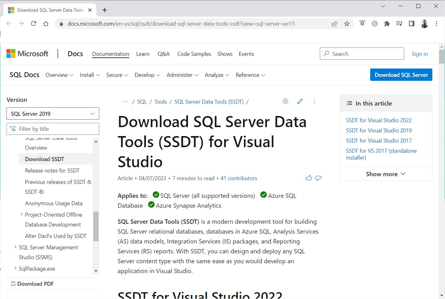 SSDT SQL Server 数据工具。 最佳免费数据挖掘软件