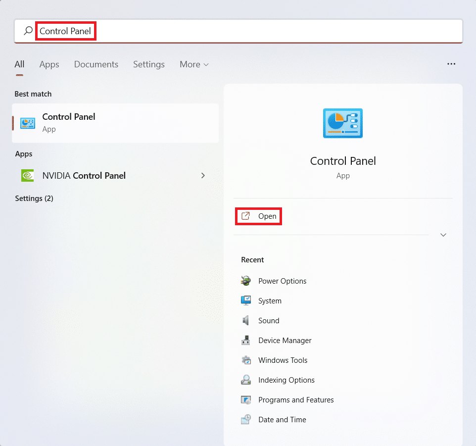 开始搜索控制面板的结果。 如何修复 Realtek 音频控制台在 Windows 11 中不起作用