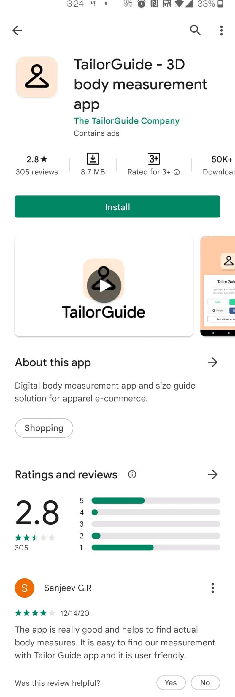 TailorGuide 3D 身体测量应用程序