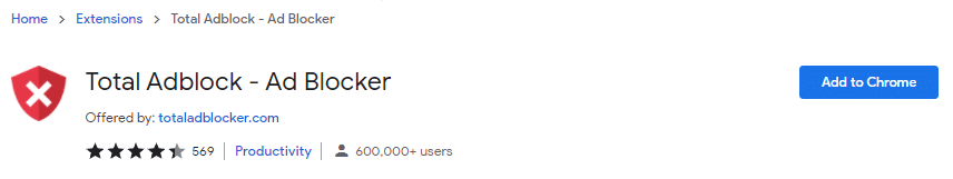 Chrome 网上应用店中的Total Adblock