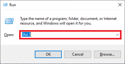 在对话框中输入 Slui 3 并按 Enter