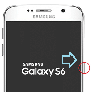 等待三星 Galaxy S6 出现在屏幕上。 一旦出现，松开所有按钮。