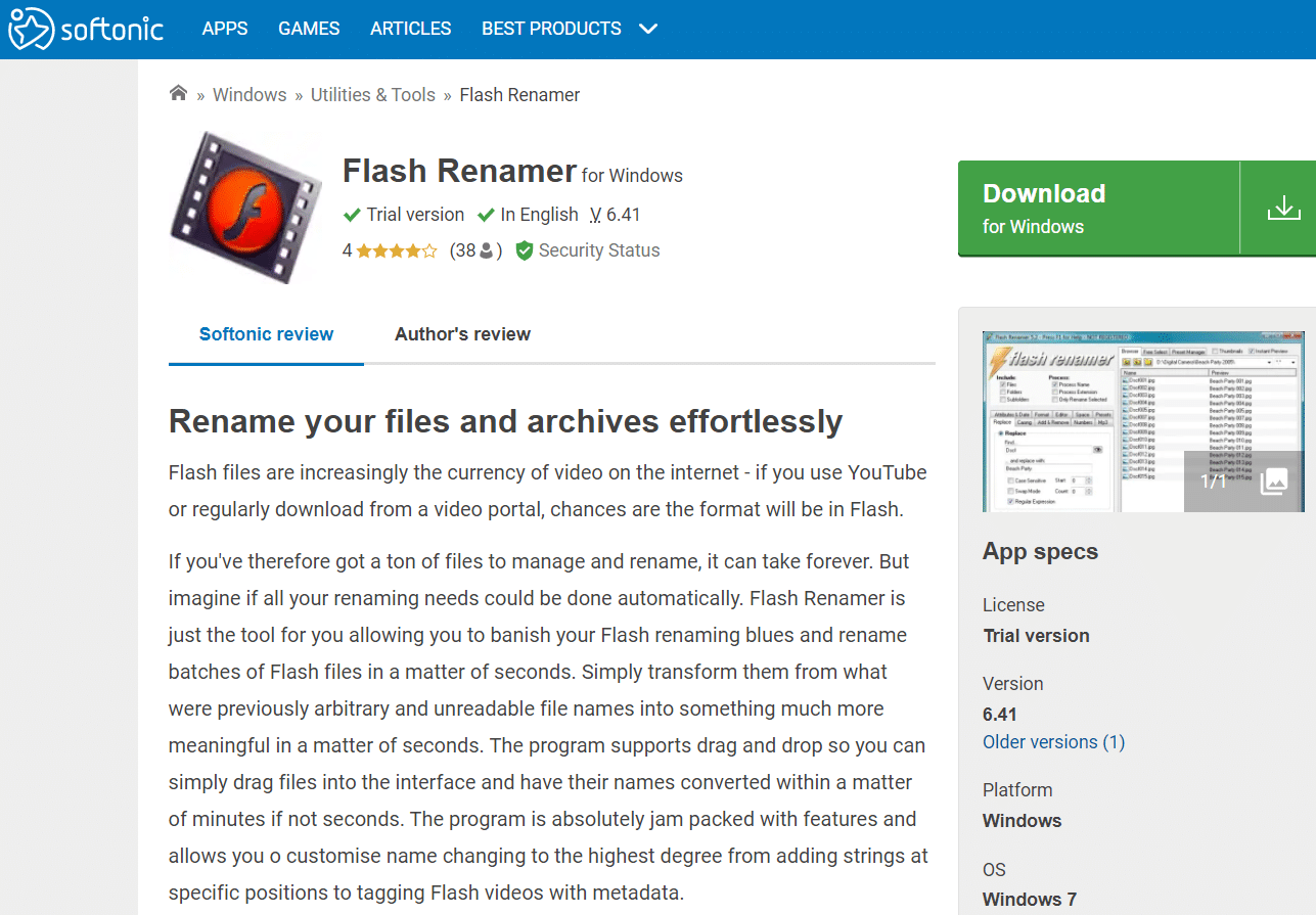 FlashRenamer |  适用于 Windows 的最佳免费文件重命名软件