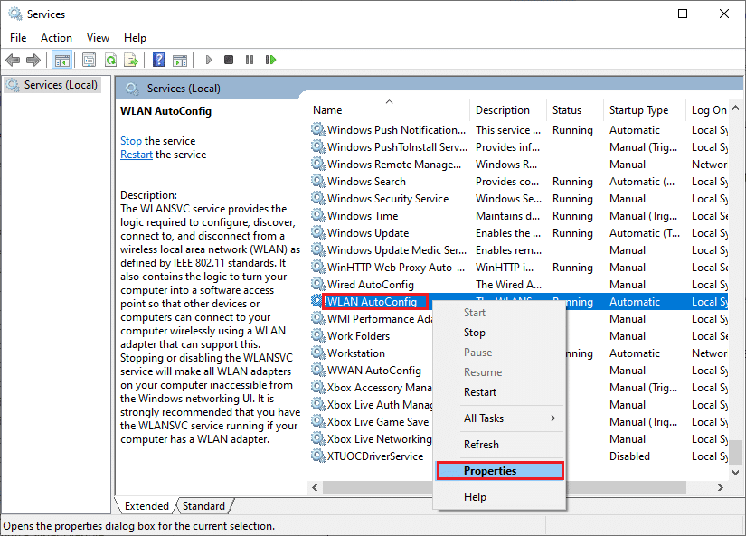 你也可以双击 WLAN AutoConfig Service 打开属性窗口