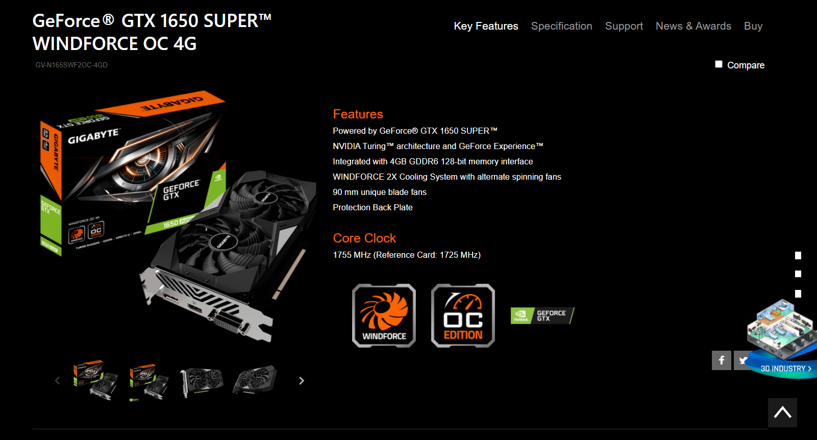 技嘉 GeForce GTX 1650 Super。 适用于 Linux 的 15 大最佳显卡