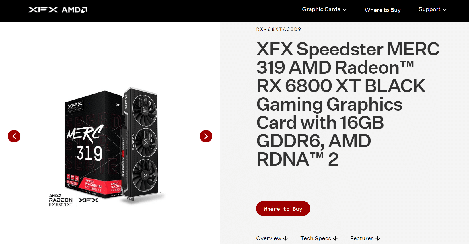 XFX Speedster MERC319 Radeon RX 6800XT