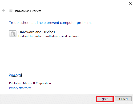 硬件和设备疑难解答。 修复 Windows 10 中的所有相机都是 Reserver 错误 0xA00f4288